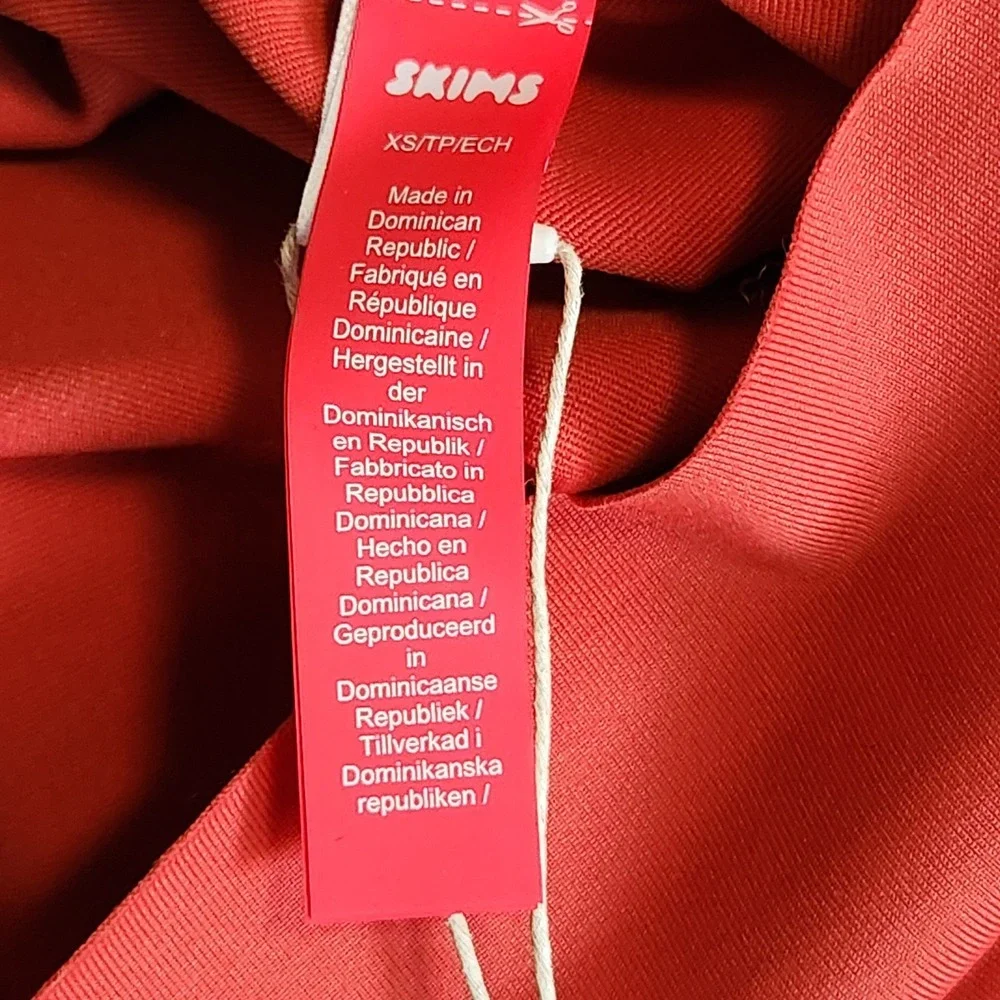New SKIMS Iconic Classic Swim Convertible Tube Dress Terra Orange Red Size XS